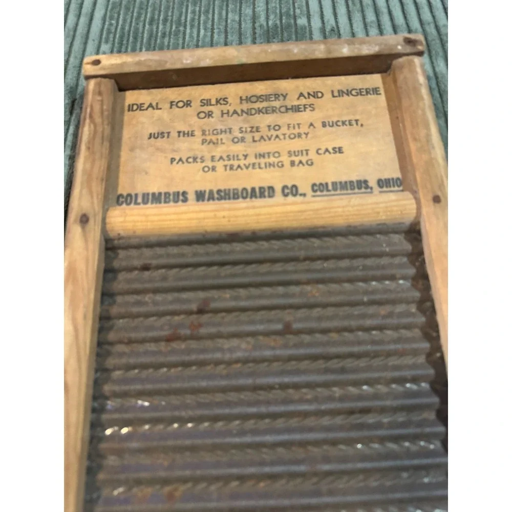 Columbus Washboard Co Double Handi Washboard Vintage Rustic Farmhouse‎ Decor